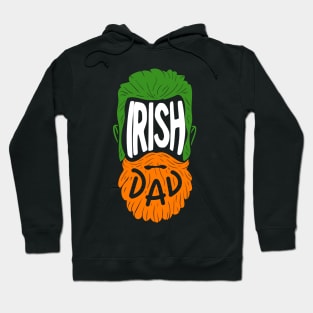 Irish Dad - Bearded Ireland Father Birthday Gift Hoodie